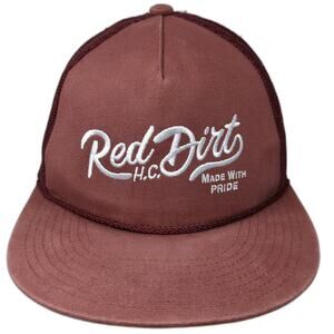 Red Dirt Hat Company Trucker One Size Snapback Flat Brim Mesh Rope Logo Cotton